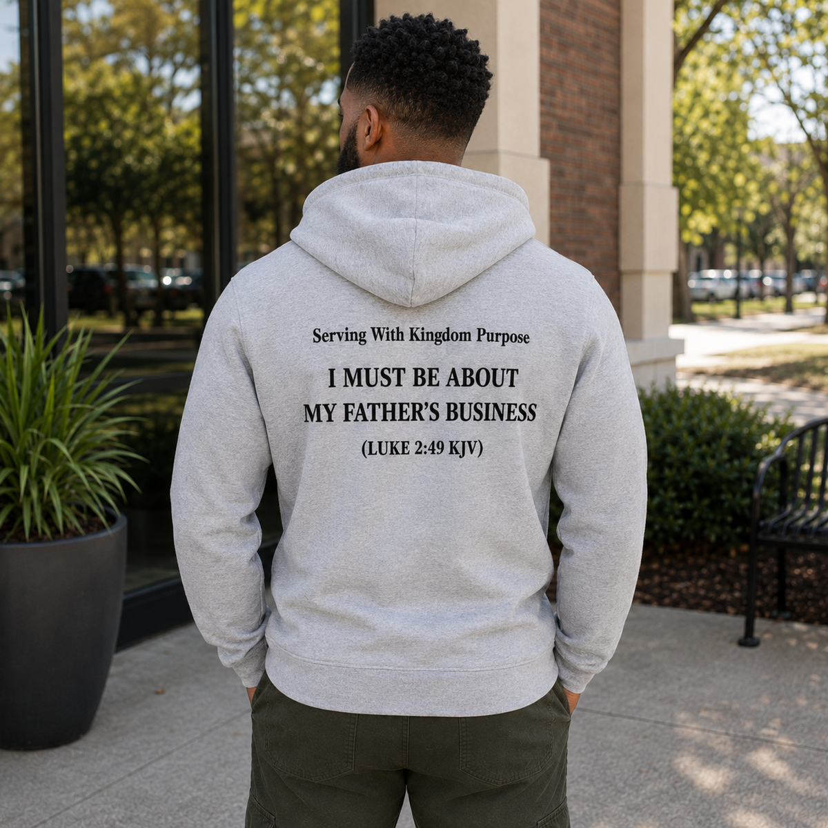 "Kingdom Purpose" Classic Logo Hoodie – Heather Grey