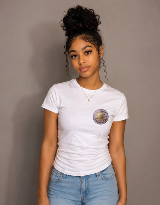"I Am About My Father's Business" Teen Classic Logo Tee – White